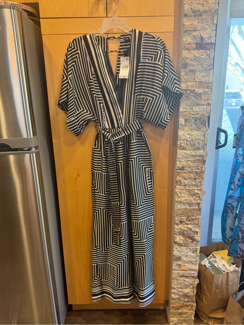 MNG Geometric Wrap Jumpsuit